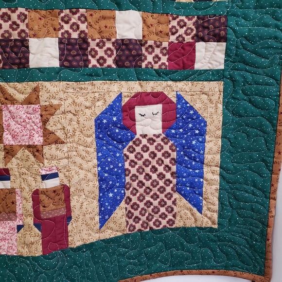 Country Christmas Throw/wallhanging handmade by me. Unique OOAK - Picture 5 of 8